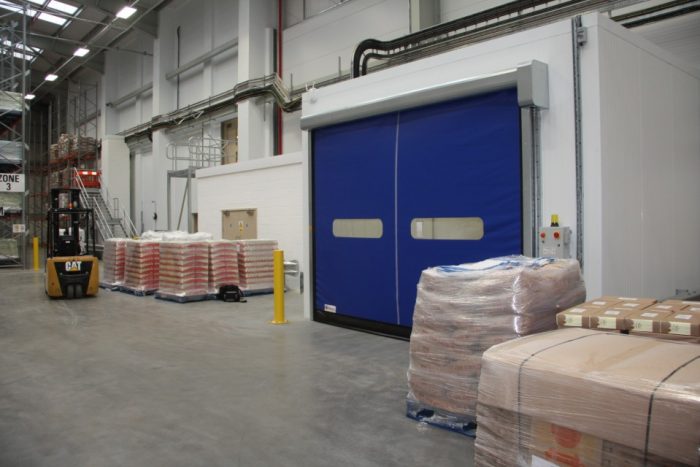 blue industrial high speed doors